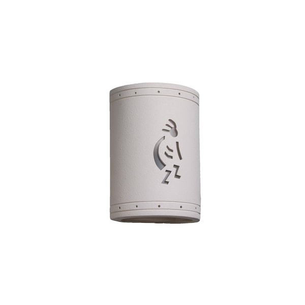 Asavva 10.5in. High Kokopelli Ceramic Outdoor Wall Light, Paintable Textured White Bisque